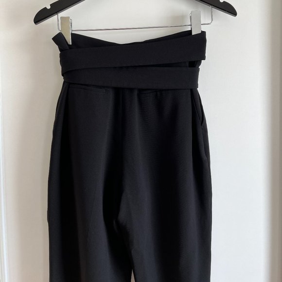 Aritzia Wilfred | Feuille Black Paperbag Belt Pants - Picture 7 of 11